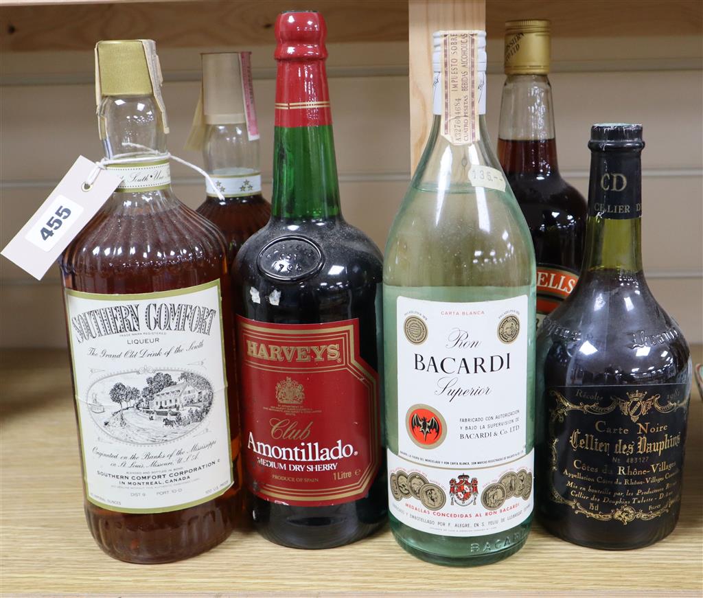 Six bottles of mixed wines and spirits